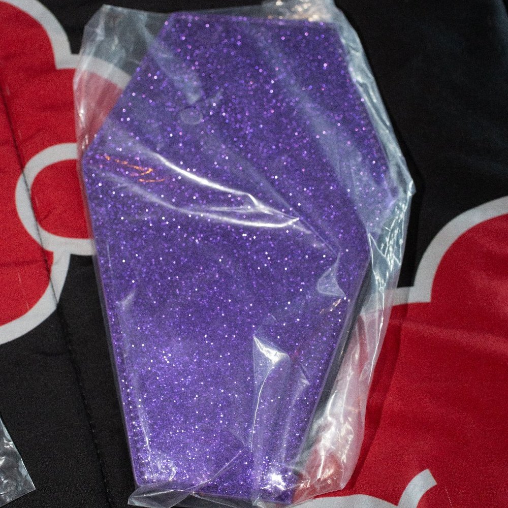 Love Pain and Stitches Pumpkin Kult Coin Coffin Bag (Orange, Purple or Black) - Picture 5 of 5